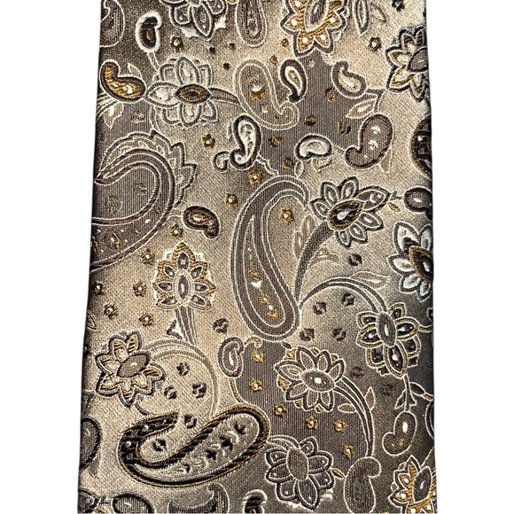 Geoffrey Beene Paisley Floral Silk Neck Tie - Picture 5 of 5